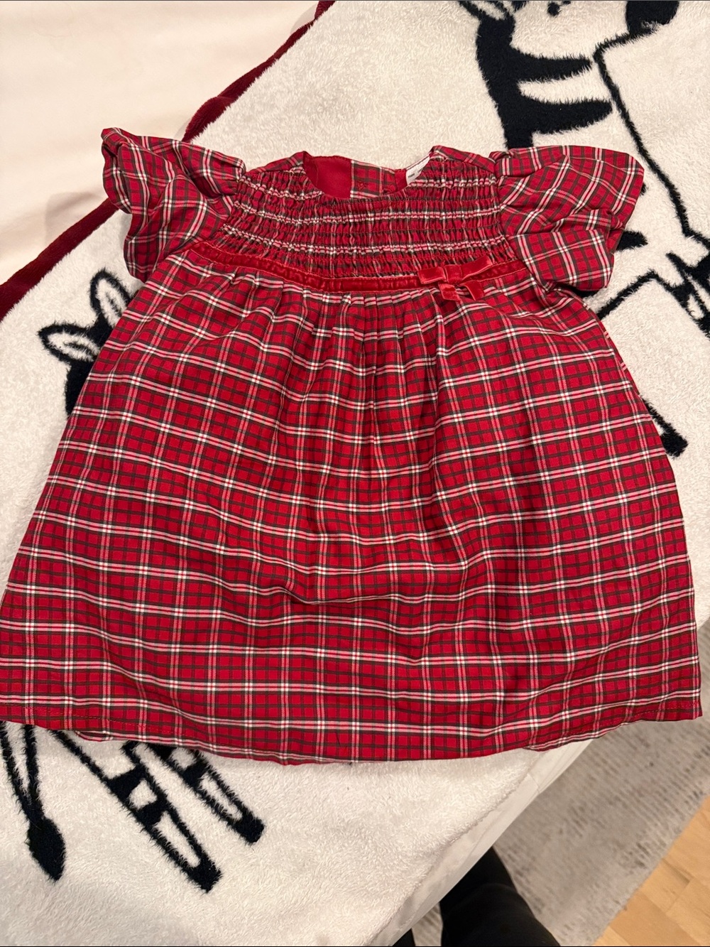 Carter's Red Plaid Smocked Baby Top